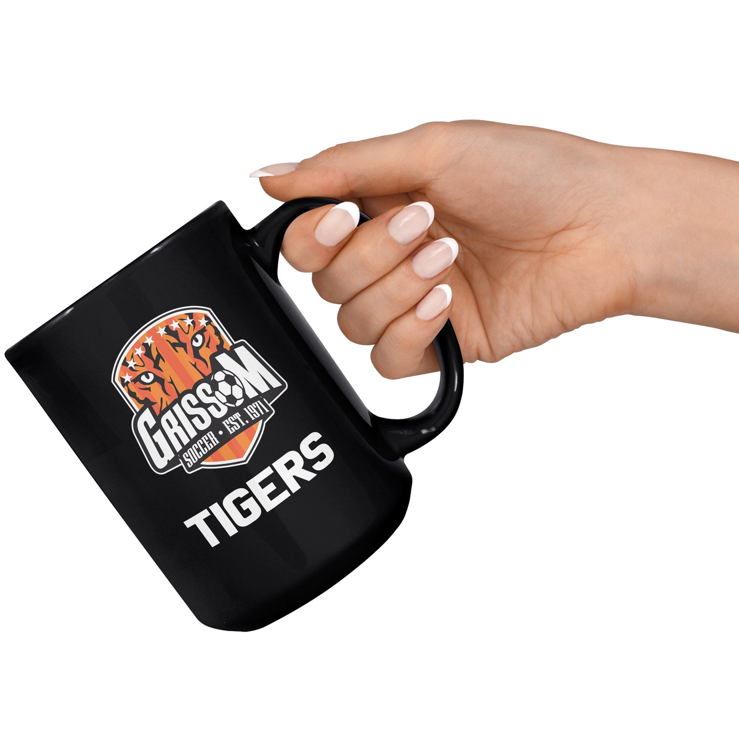 Grissom Men's Soccer Words 15 oz Black Mug