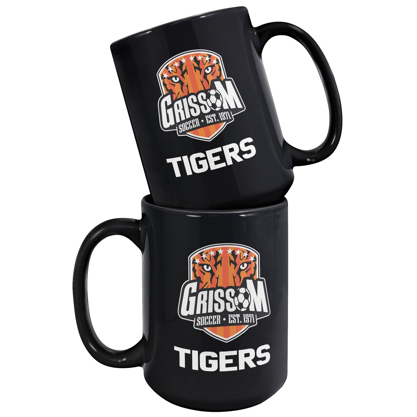Grissom Men's Soccer Words 15 oz Black Mug