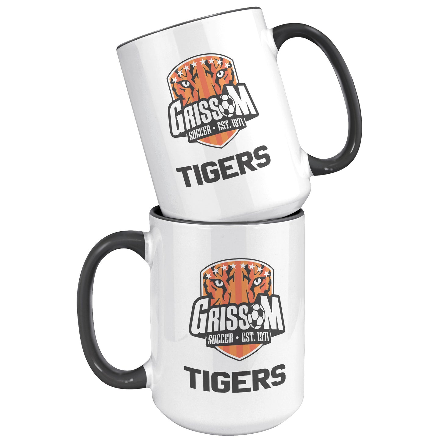 Grissom Mens Soccer Words 15oz White Accent Mug