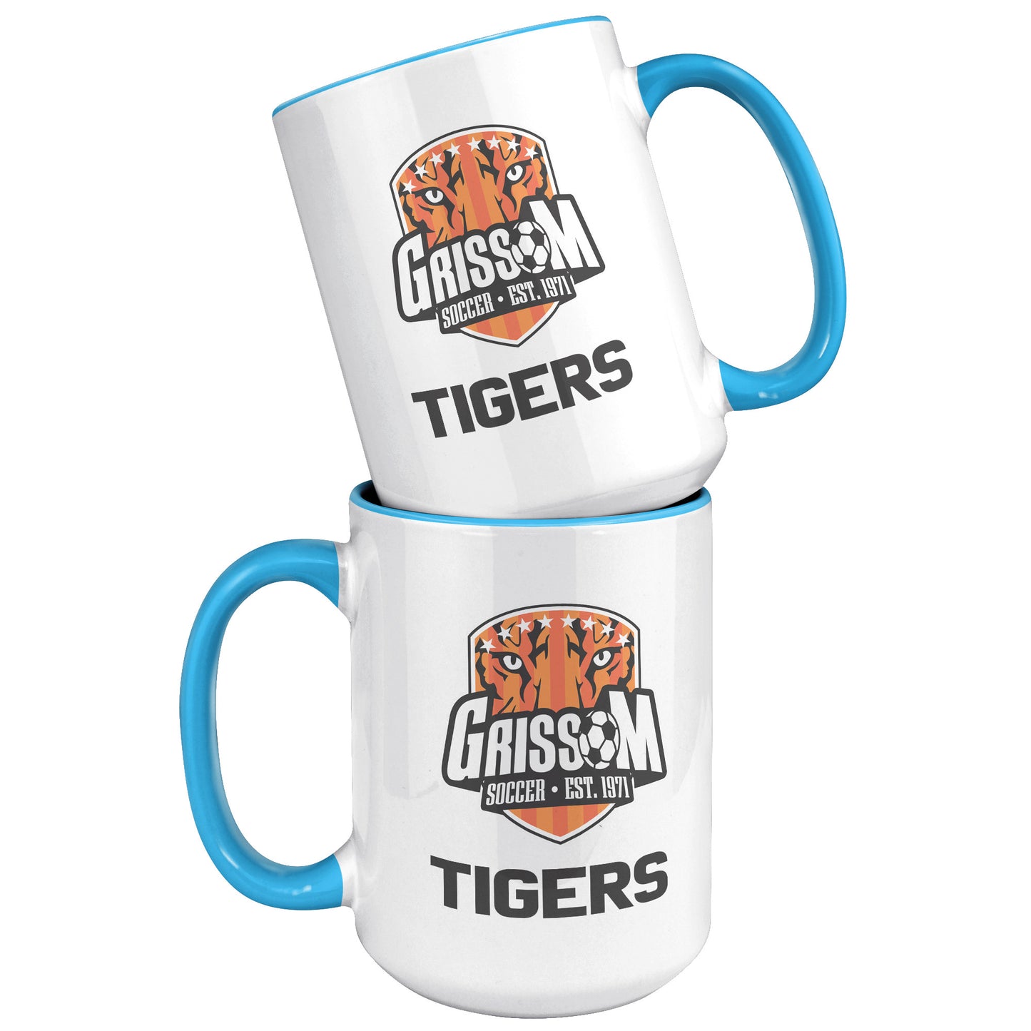 Grissom Mens Soccer Words 15oz White Accent Mug
