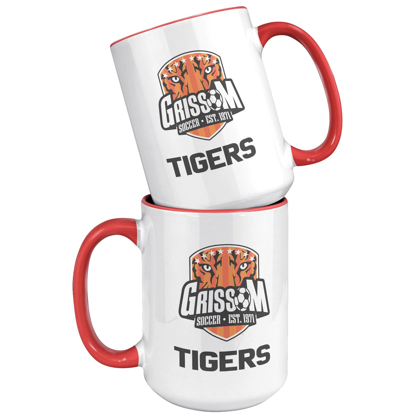 Grissom Mens Soccer Words 15oz White Accent Mug