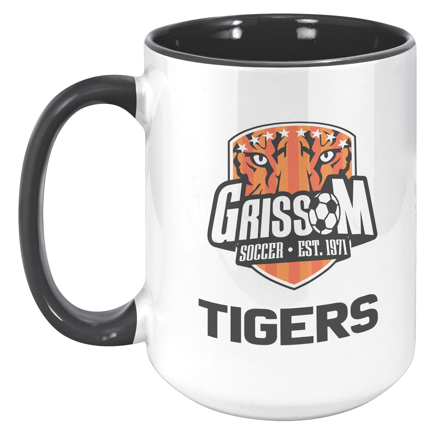 Grissom Mens Soccer Words 15oz White Accent Mug