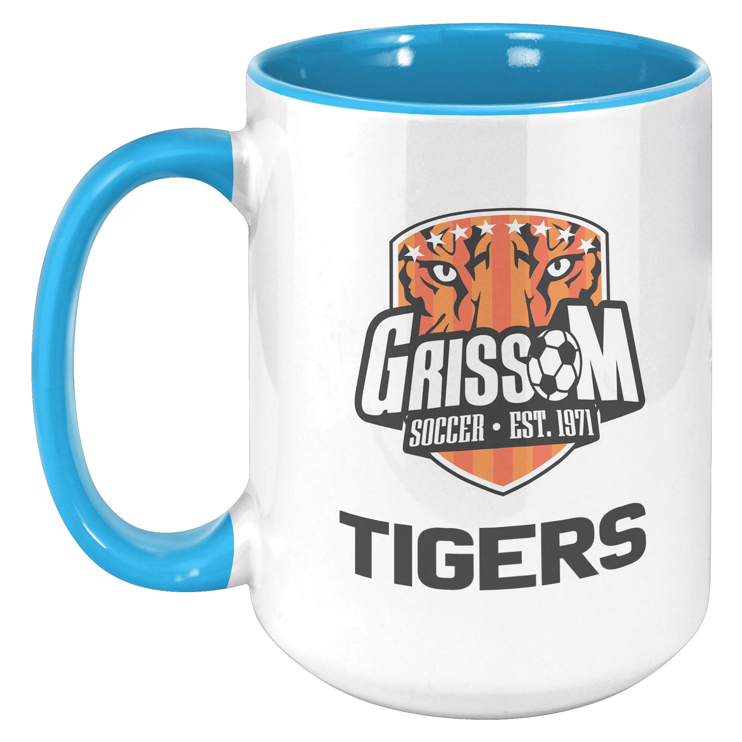 Grissom Mens Soccer Words 15oz White Accent Mug