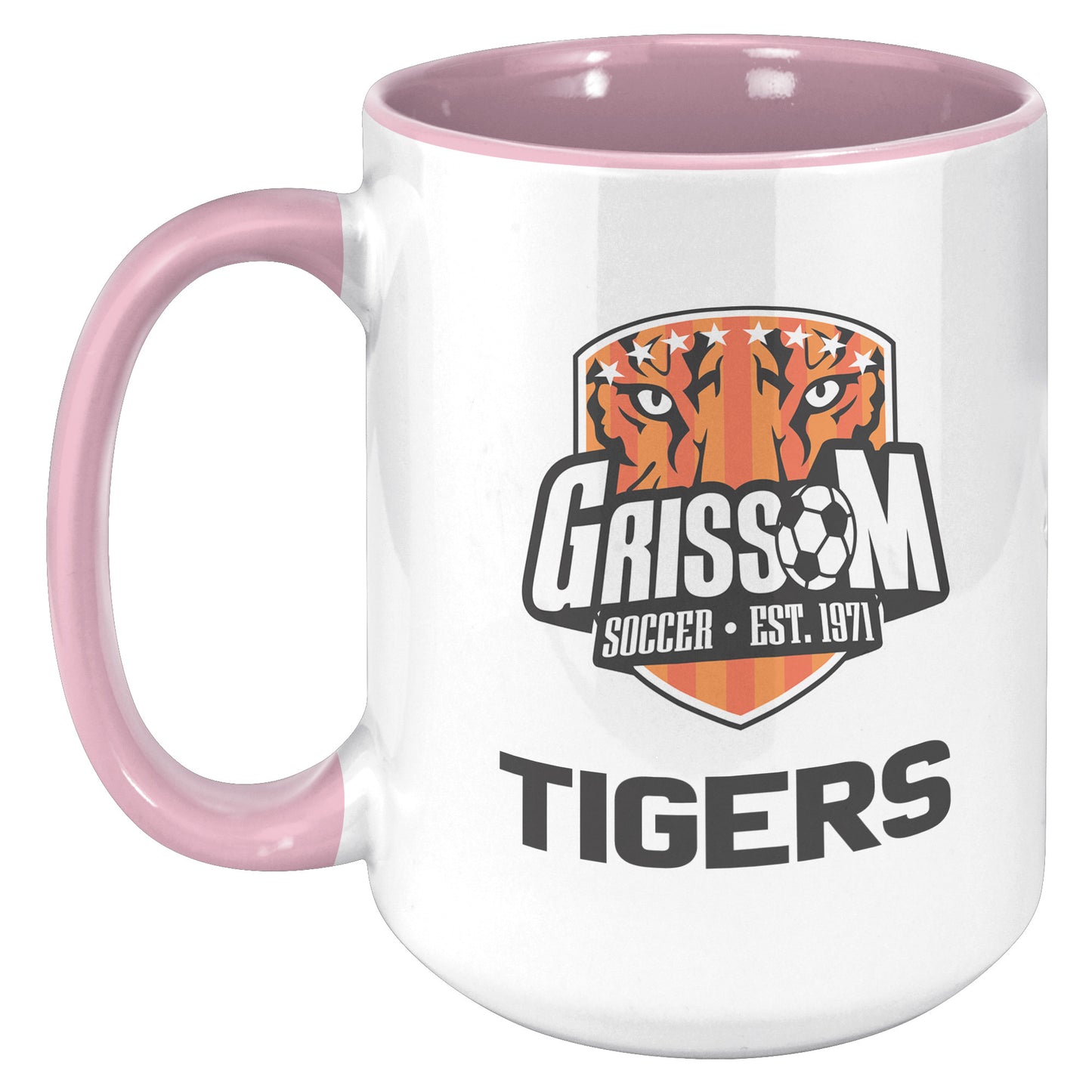Grissom Mens Soccer Words 15oz White Accent Mug