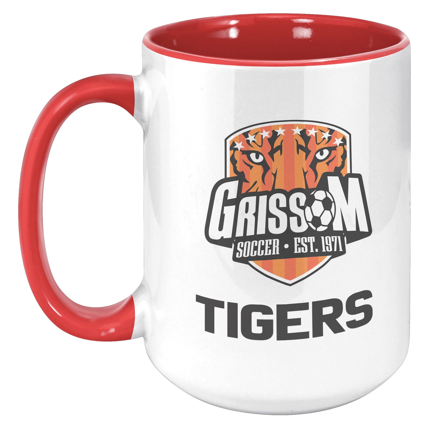 Grissom Mens Soccer Words 15oz White Accent Mug