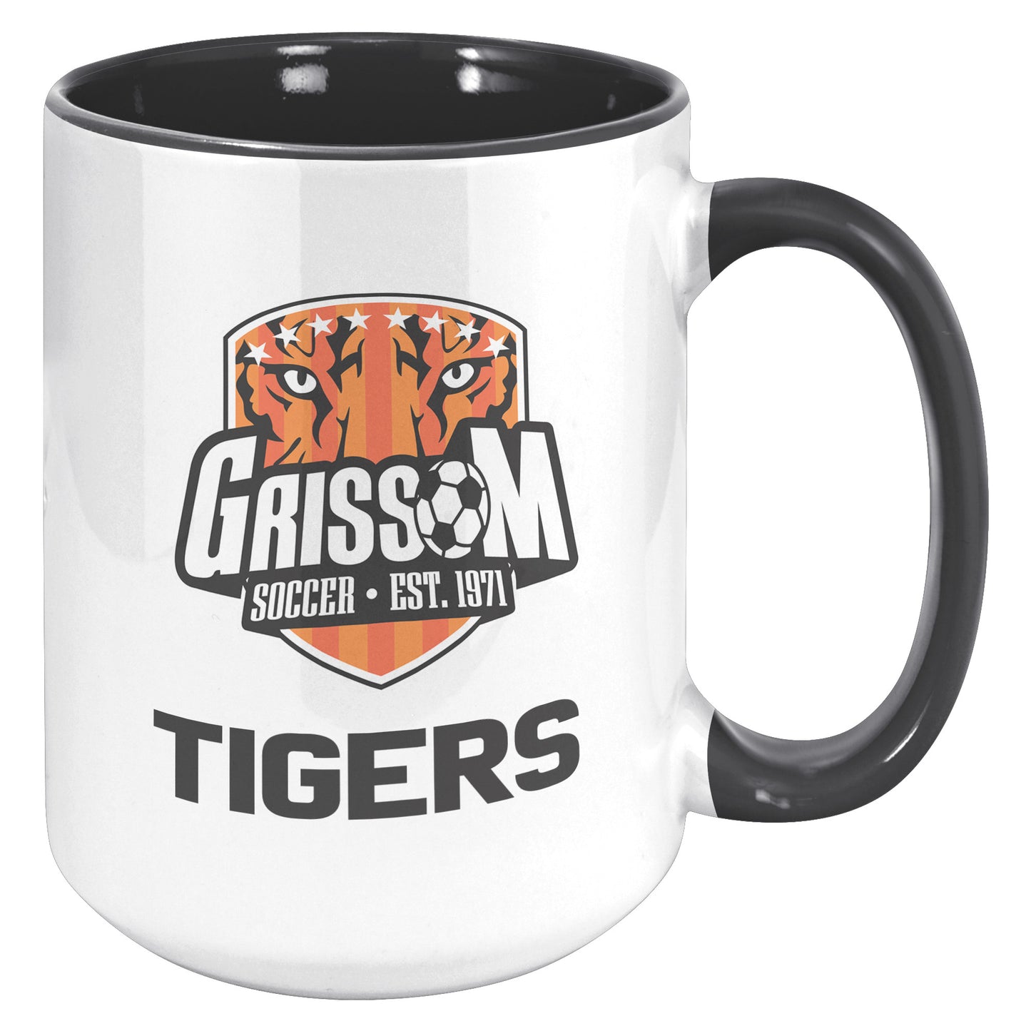 Grissom Mens Soccer Words 15oz White Accent Mug