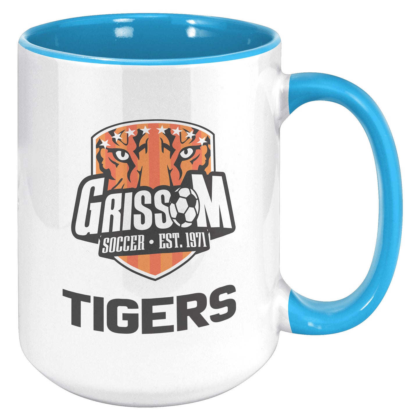 Grissom Mens Soccer Words 15oz White Accent Mug