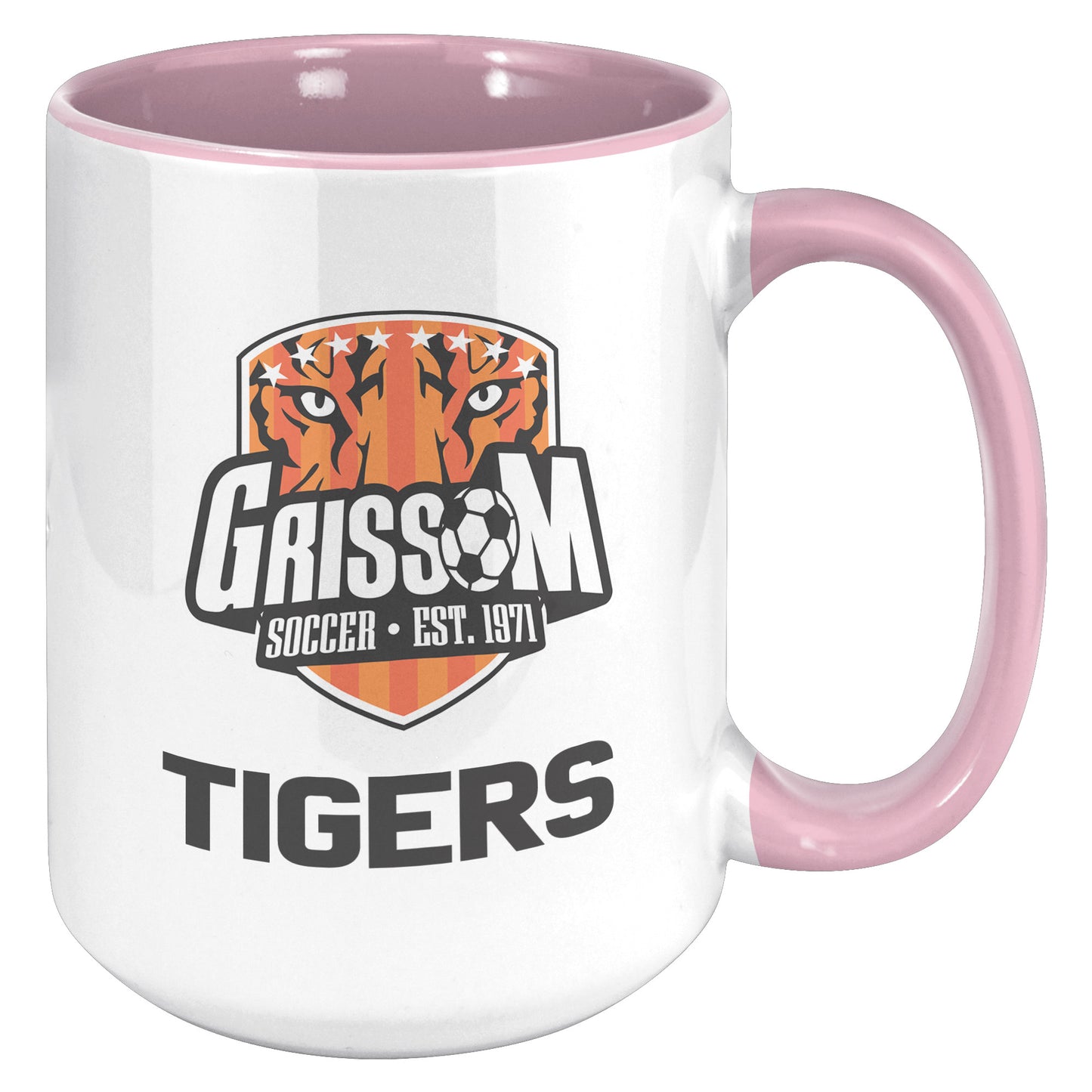 Grissom Mens Soccer Words 15oz White Accent Mug