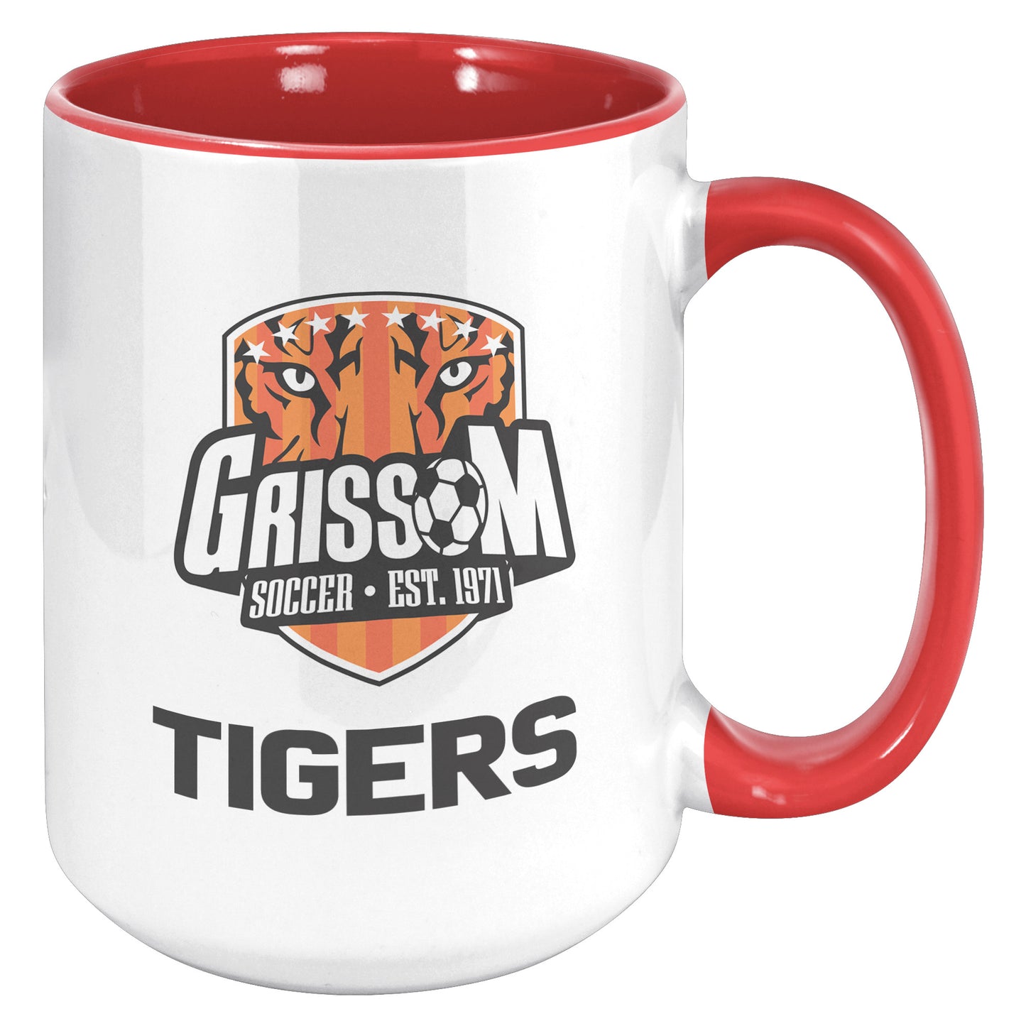 Grissom Mens Soccer Words 15oz White Accent Mug