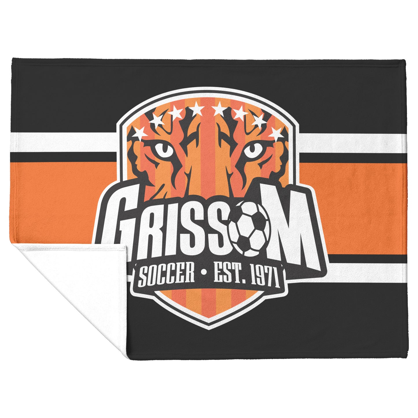 Grissom Men's Soccer Logo Black Blanket