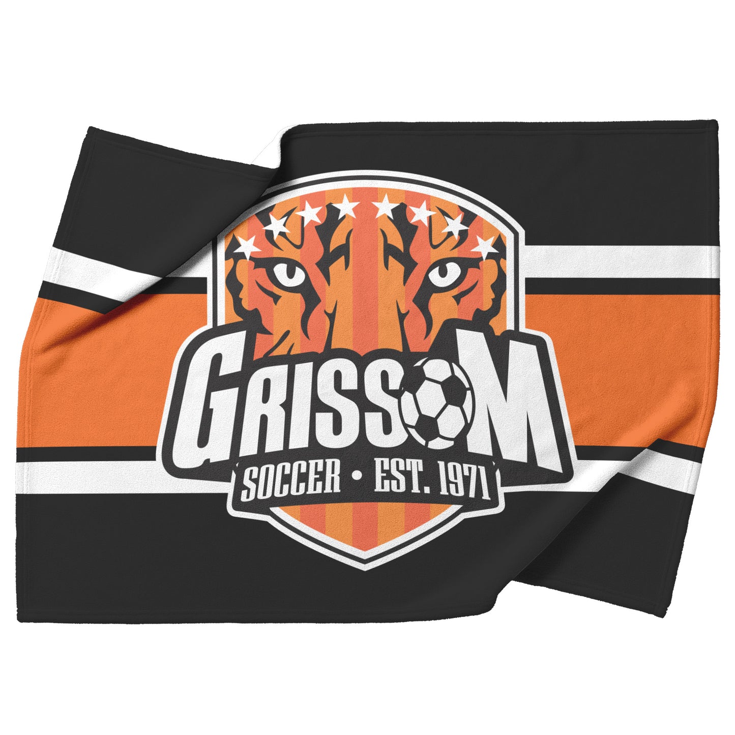 Grissom Men's Soccer Logo Black Blanket
