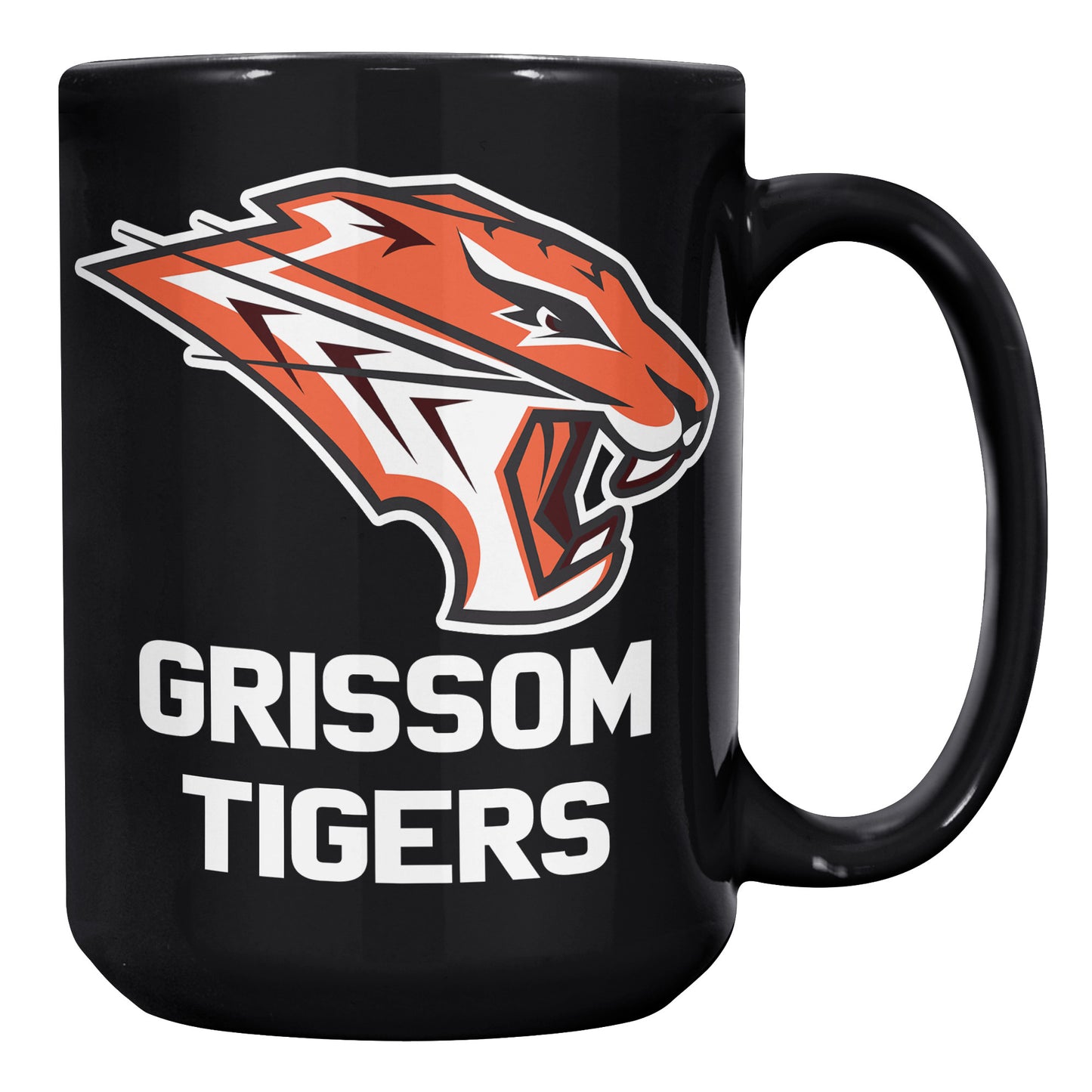 Grissom Tigers Logo Words 15oz Black Mug