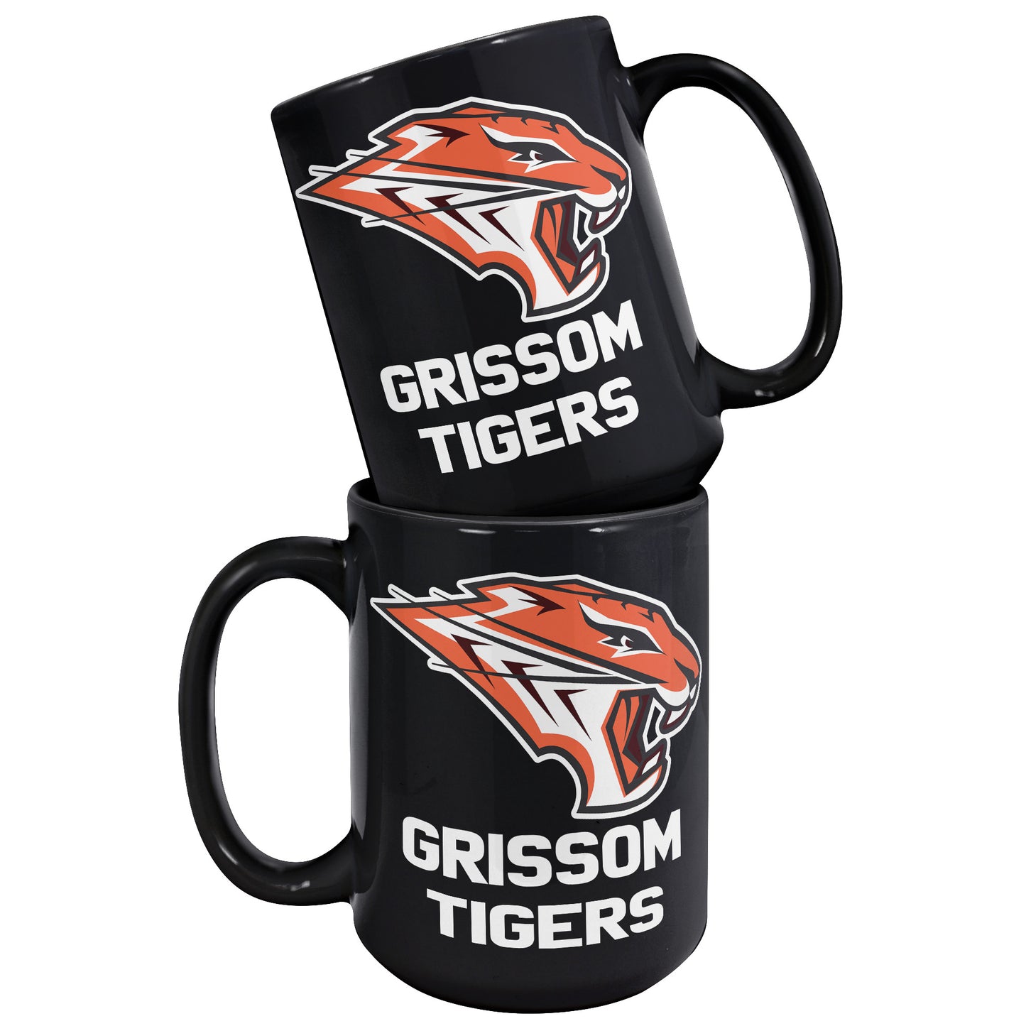 Grissom Tigers Logo Words 15oz Black Mug