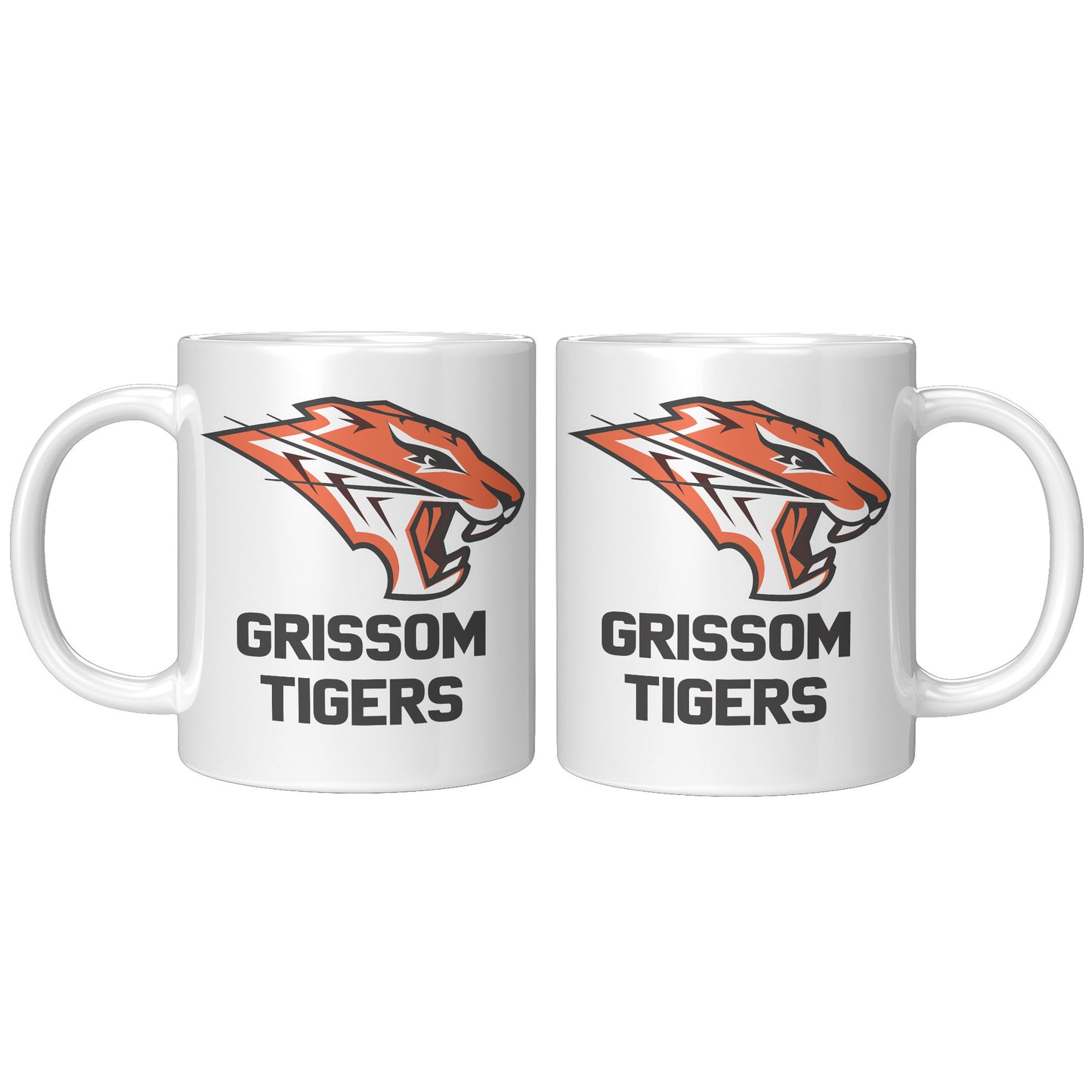 Grissom Tigers Logo Words 11oz White Mug