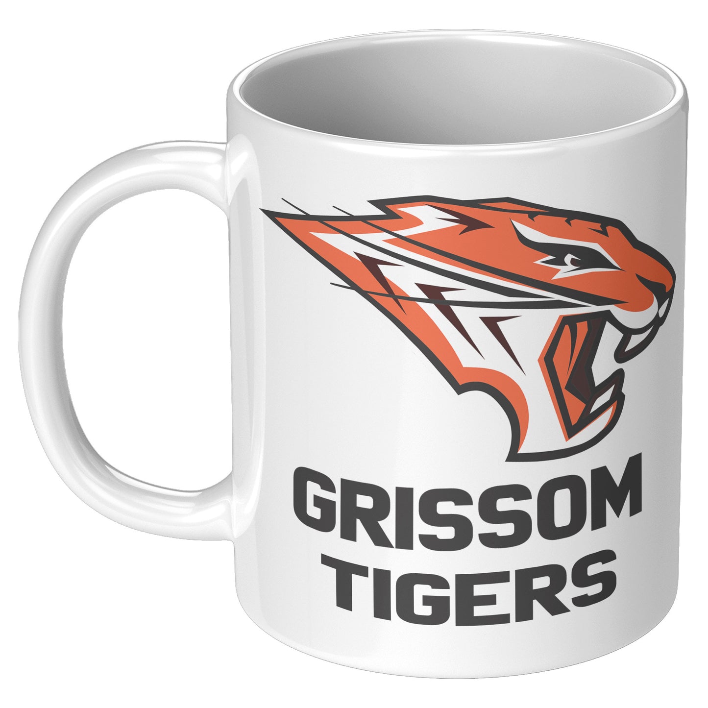 Grissom Tigers Logo Words 11oz White Mug