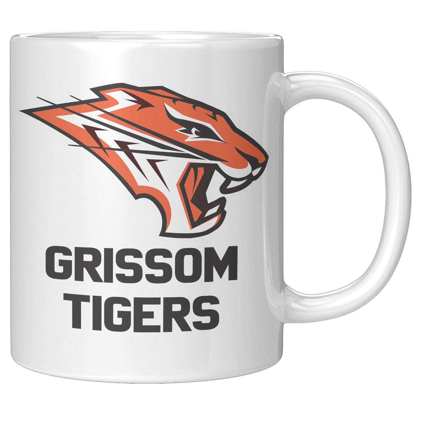 Grissom Tigers Logo Words 11oz White Mug