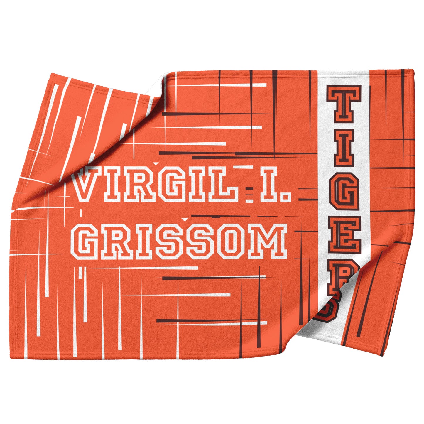 Virgil I. Grissom Tigers Orange Velveteen Plush Blanket