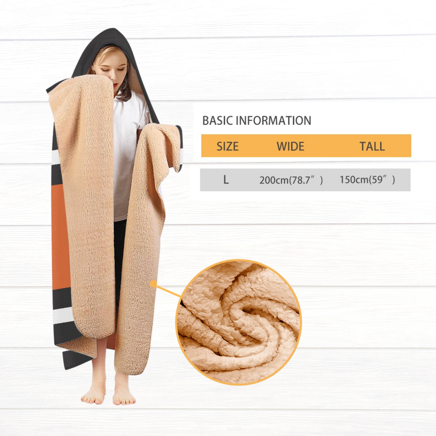 Grissom Tigers Black-Orange Hooded Blanket