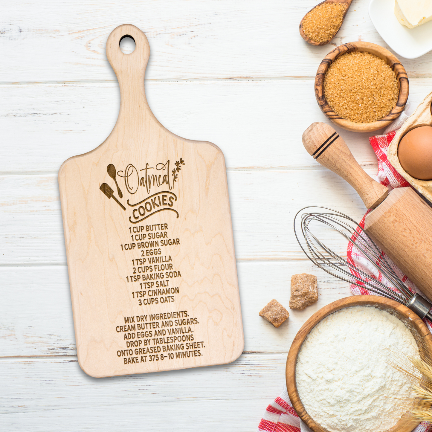 Oatmeal Cookie Recipe Cutting Board