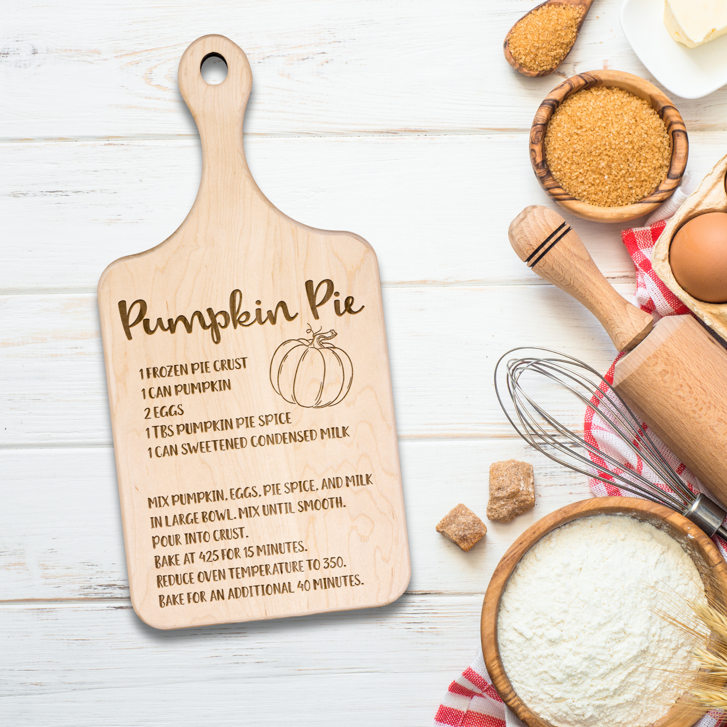 Pumpkin Pie Recipe -1 Cutting Board
