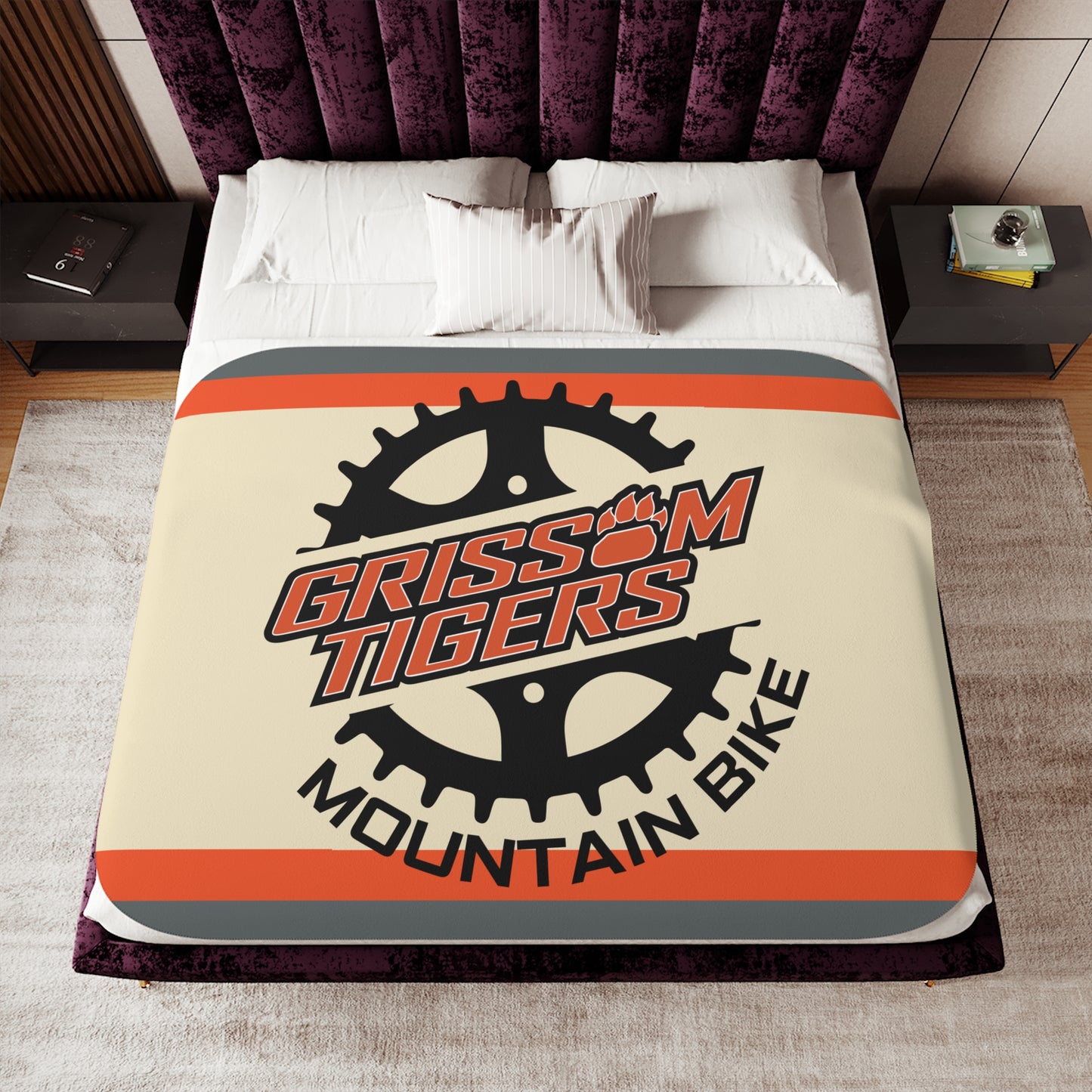 Grissom Mountain Bike Beige/Gray SHERPA Blanket