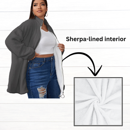 Men's Soccer Logo Fleece Stand-up Collar (Gray)