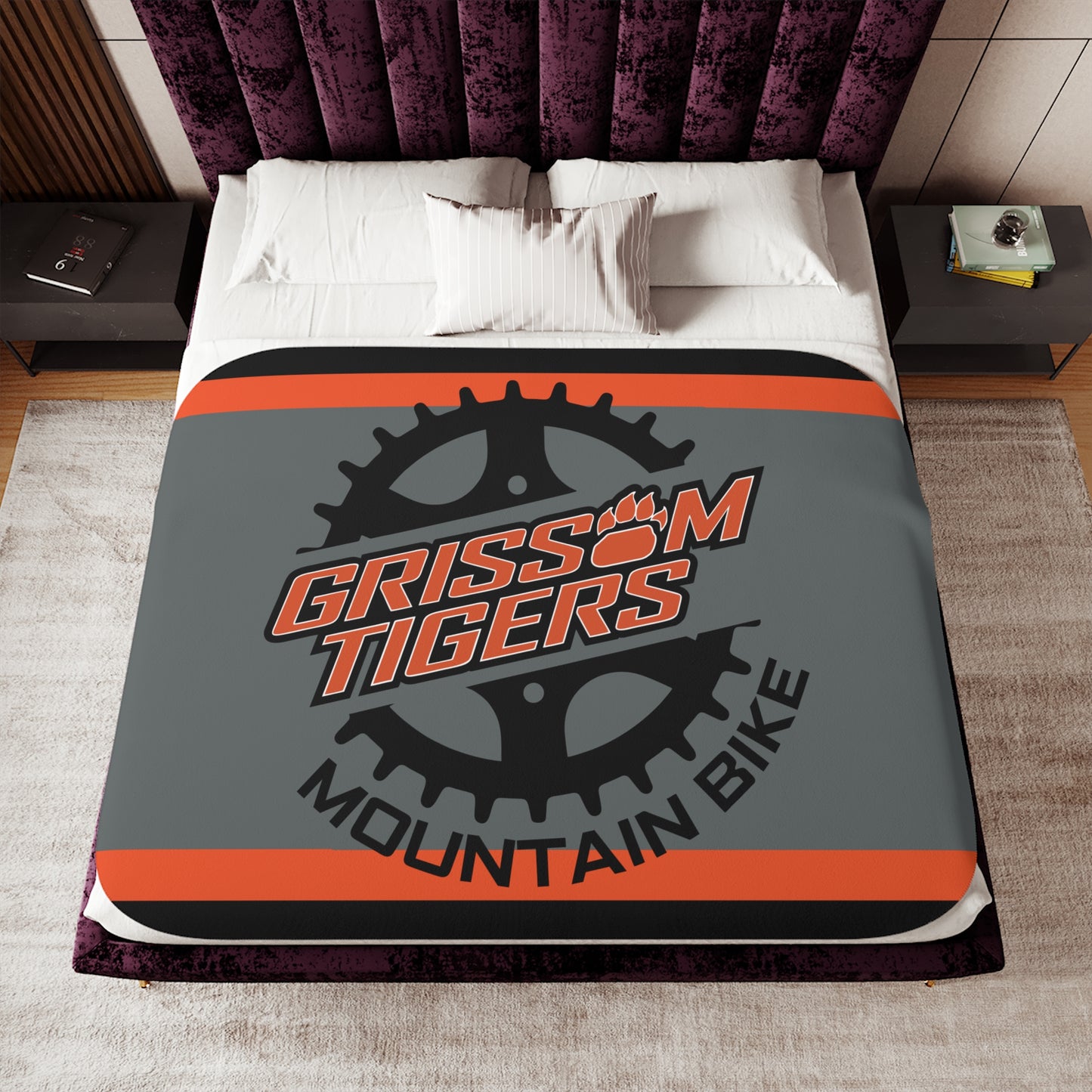Grissom Mountain Bike Black/Orange Sherpa Blanket