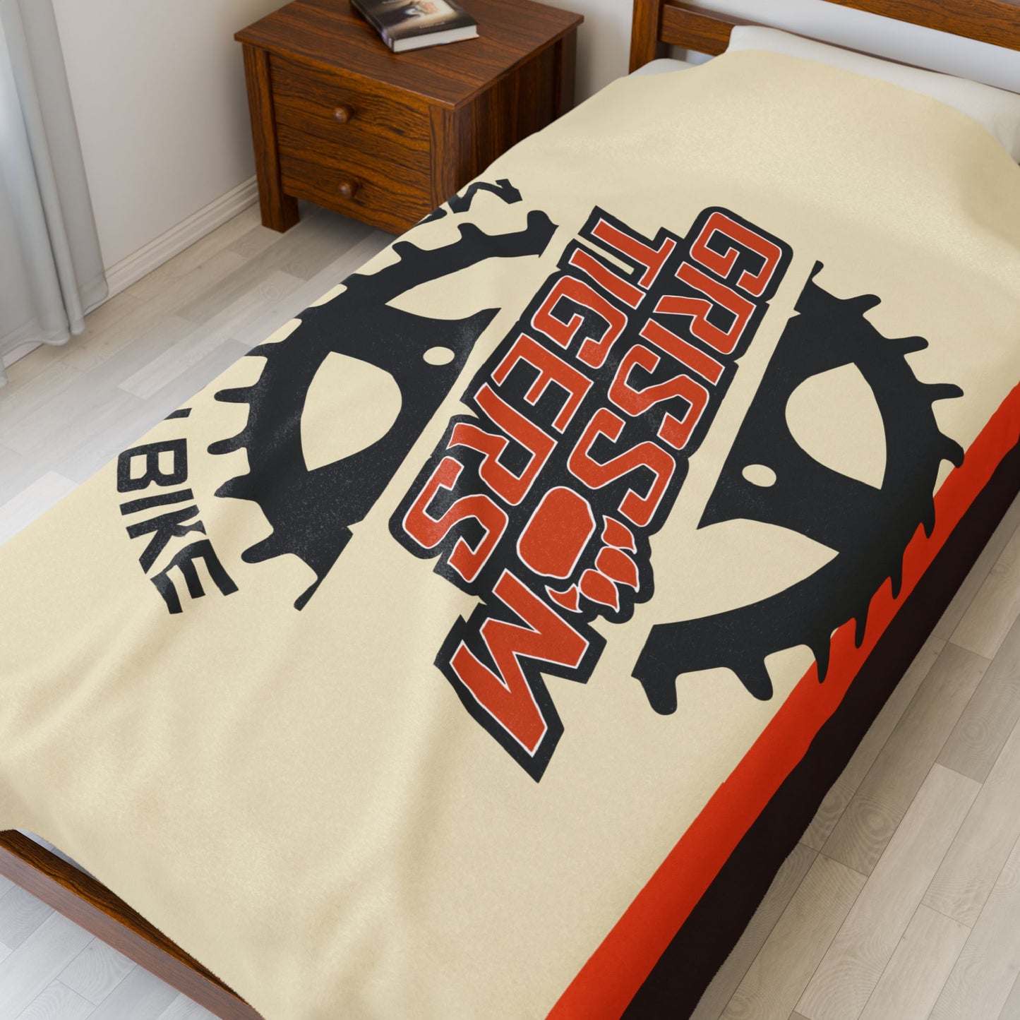 Grissom Mountain Bike Brown/Orange Velveteen Plush Blanket