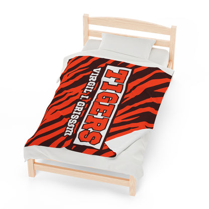 Grissom Tiger Stripes Velveteen Plush Blanket