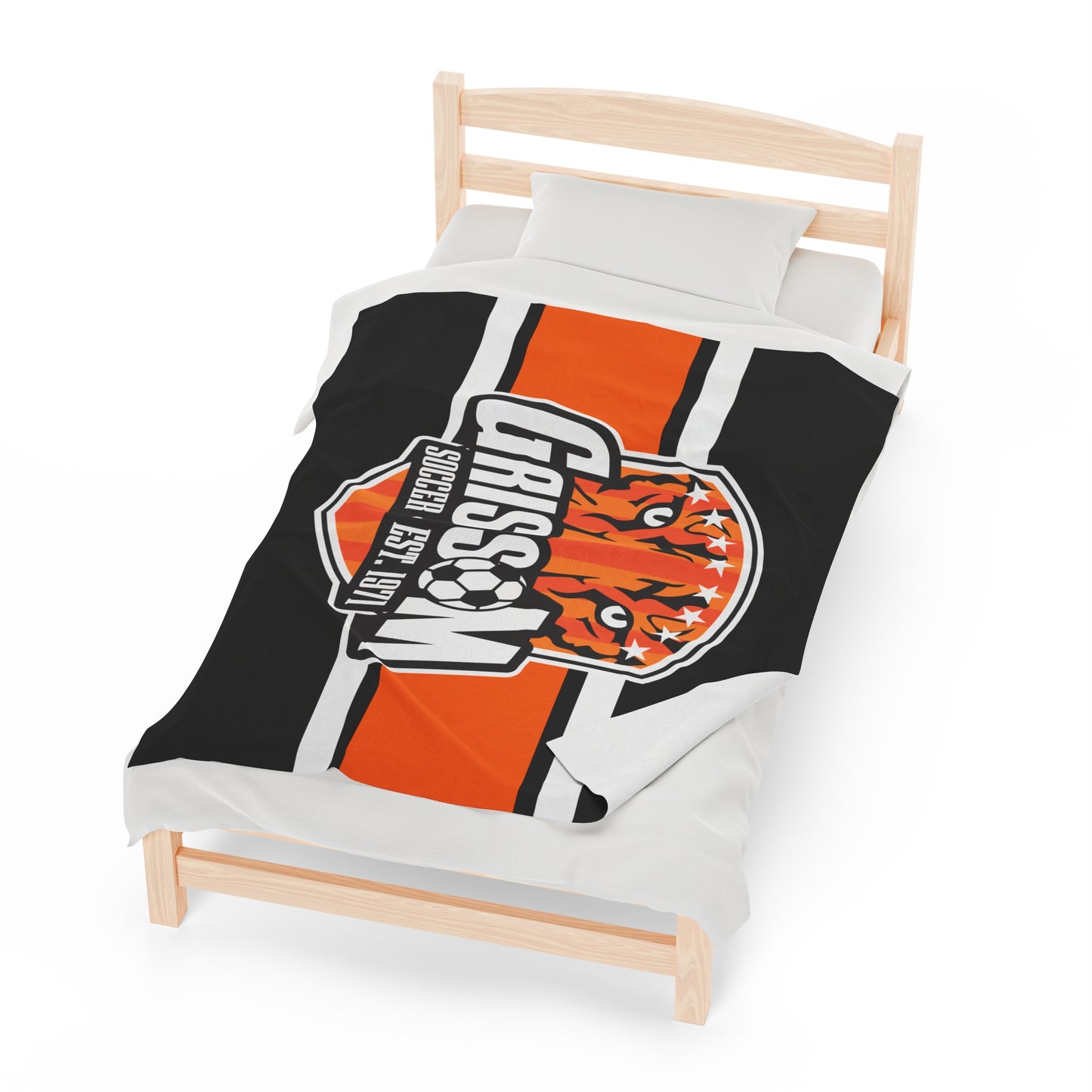 Grissom Men's Soccer Logo Black Blanket