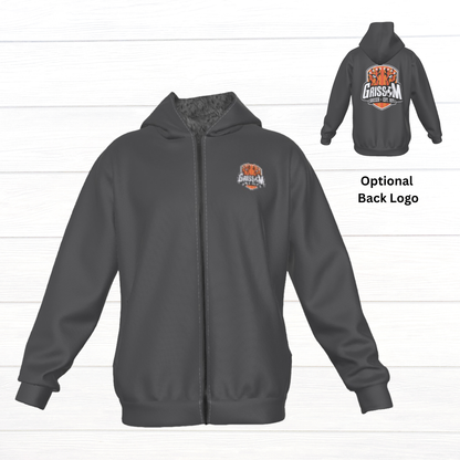 Sherpa Fleece Zip Up Hoodie (Gray)