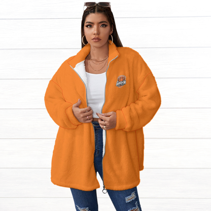 Men's Soccer Logo Fleece Stand-up Collar (Orange)