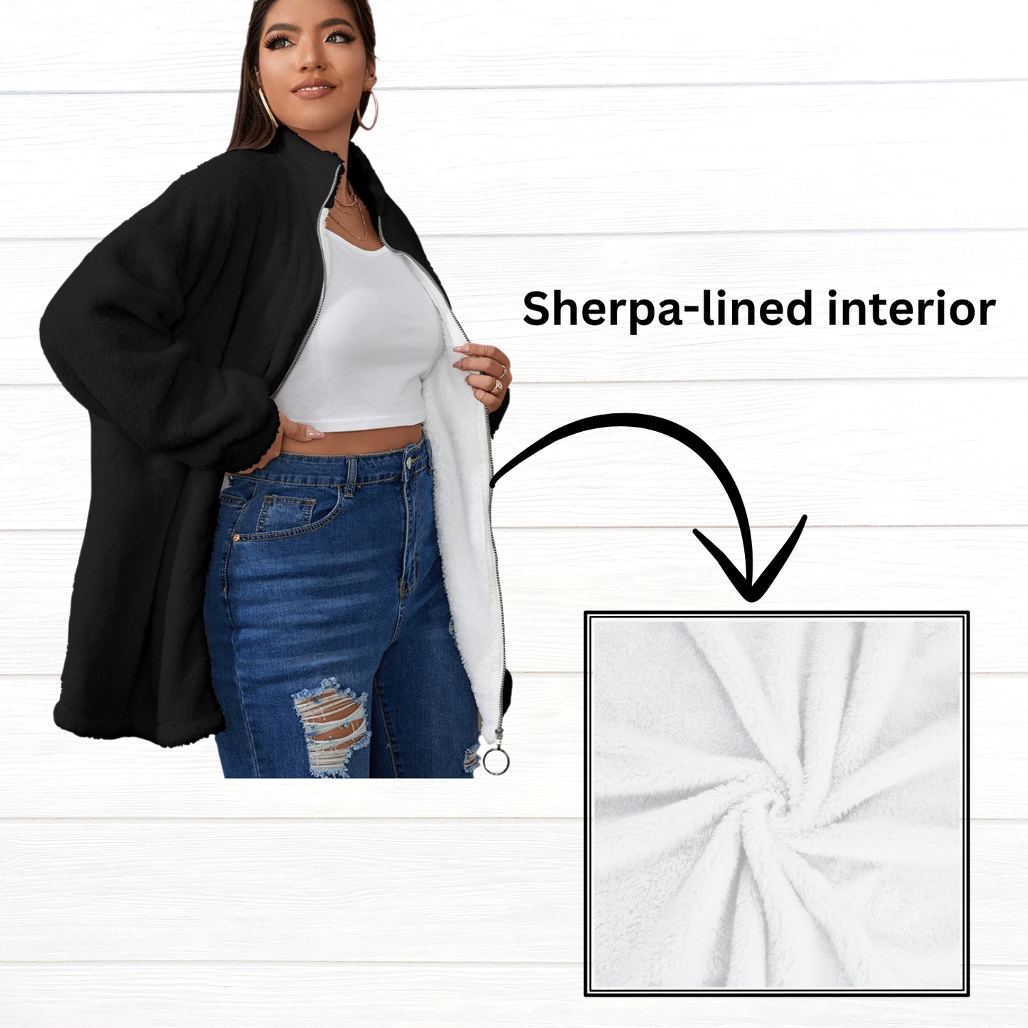 Men's Soccer Logo Fleece Stand-up Collar (Black)