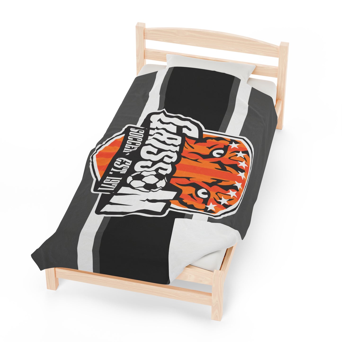 Grissom Men's Soccer Logo  Gray Blanket