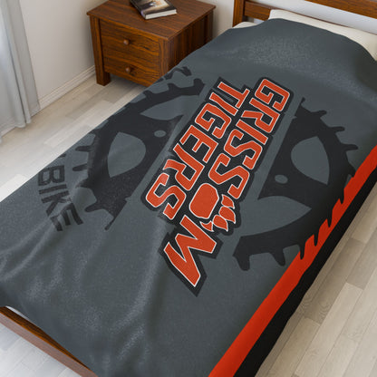 Grissom Tiger's Soccer Mountain Bike Black/Orange Velveteen Plush Blanket