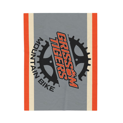 Grissom Mountain Bike Orange/Gray Velveteen Plush Blanket