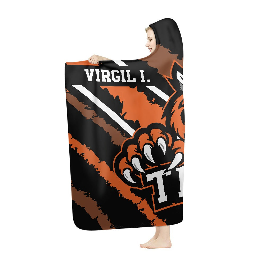 Virgil I. Grissom Black Hooded Blanket