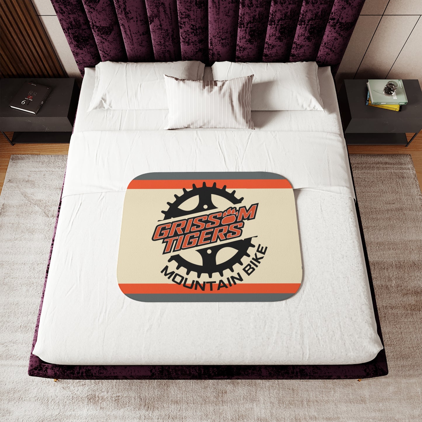 Grissom Mountain Bike Beige/Gray SHERPA Blanket