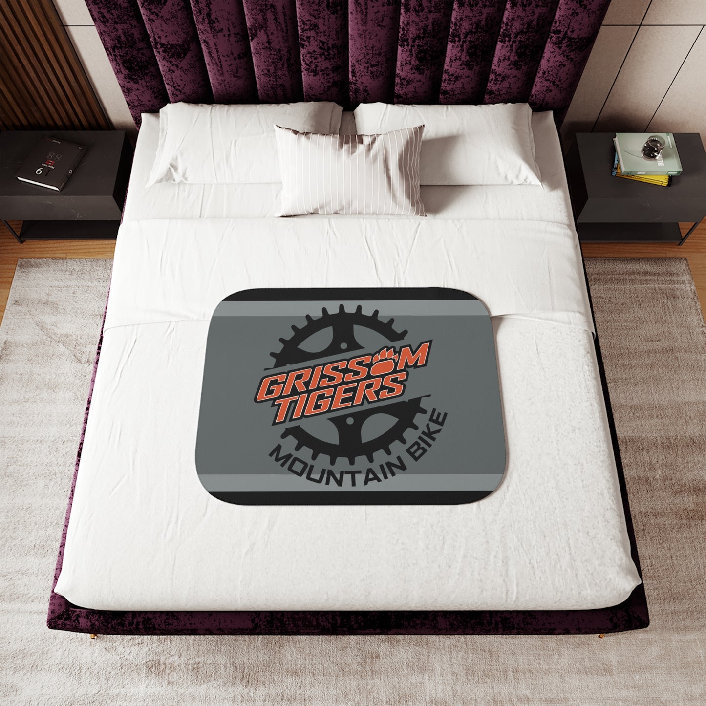 Grissom Mountain Bike Gray/Black Sherpa Blanket