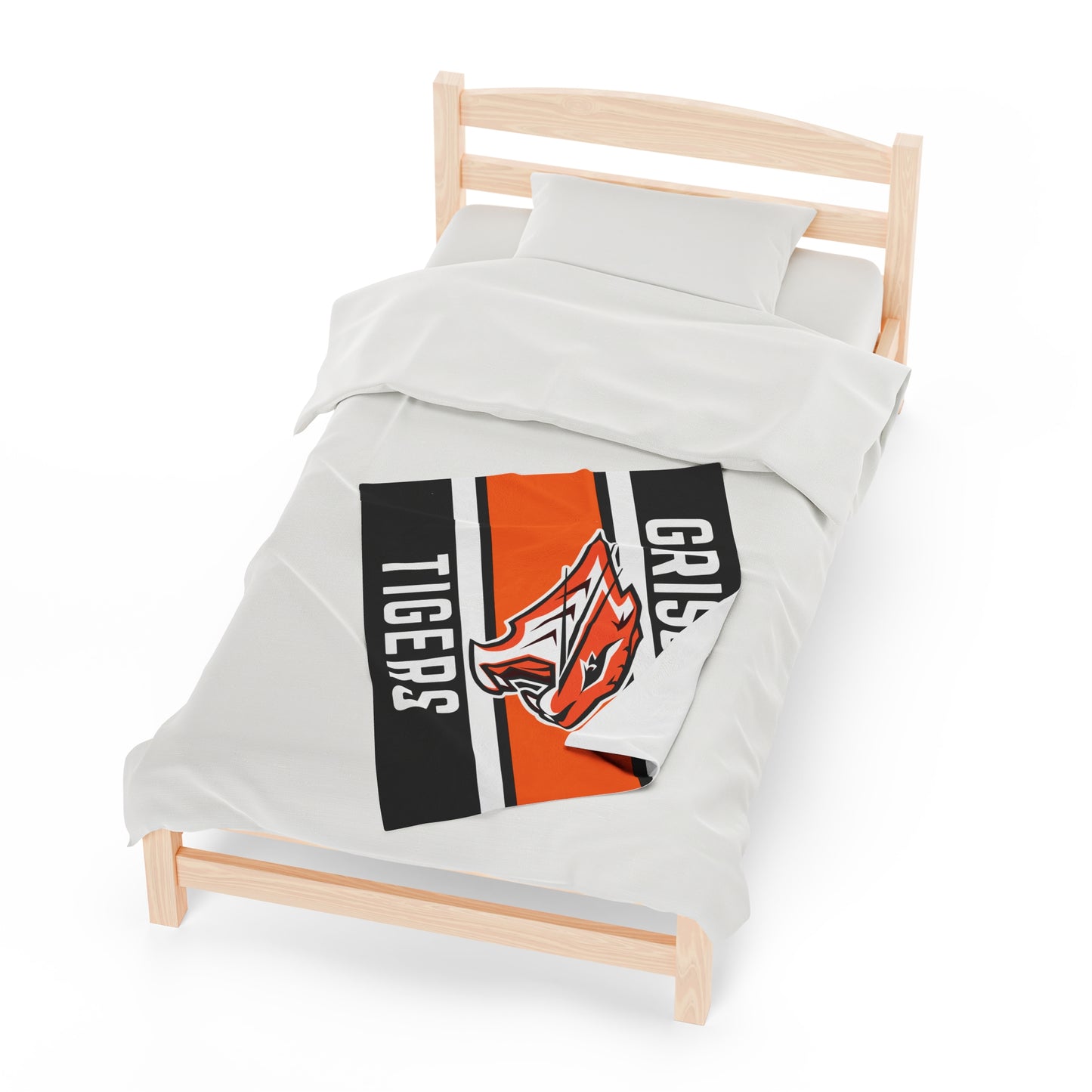 Grissom Tiger's Logo Black/Orange Plush Blanket