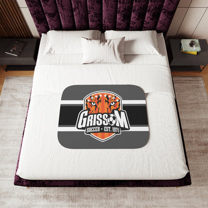 Grissom Men's Soccer Logo  Gray Blanket