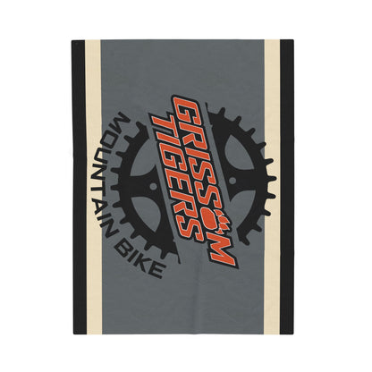 Grissom Mountain Bike Gray/Beige Velveteen Plush Blanket