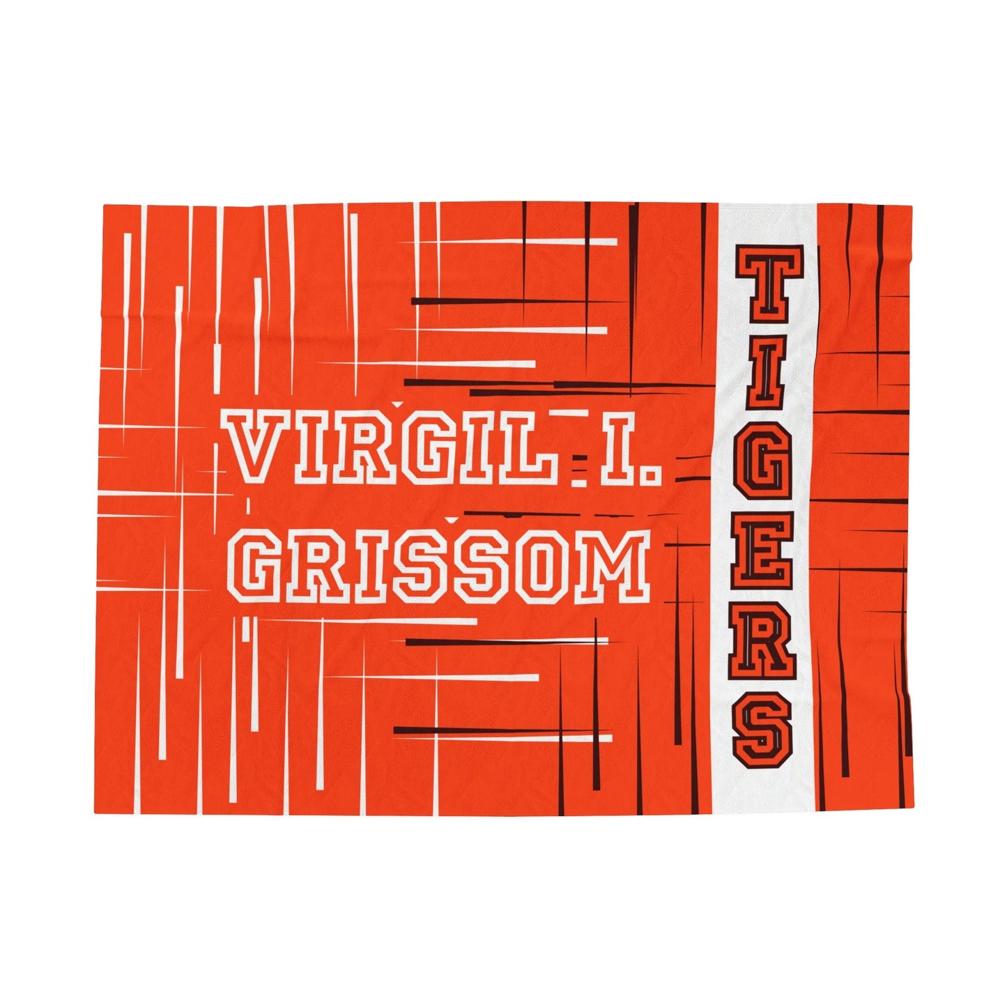 Virgil I. Grissom Tigers Orange Velveteen Plush Blanket