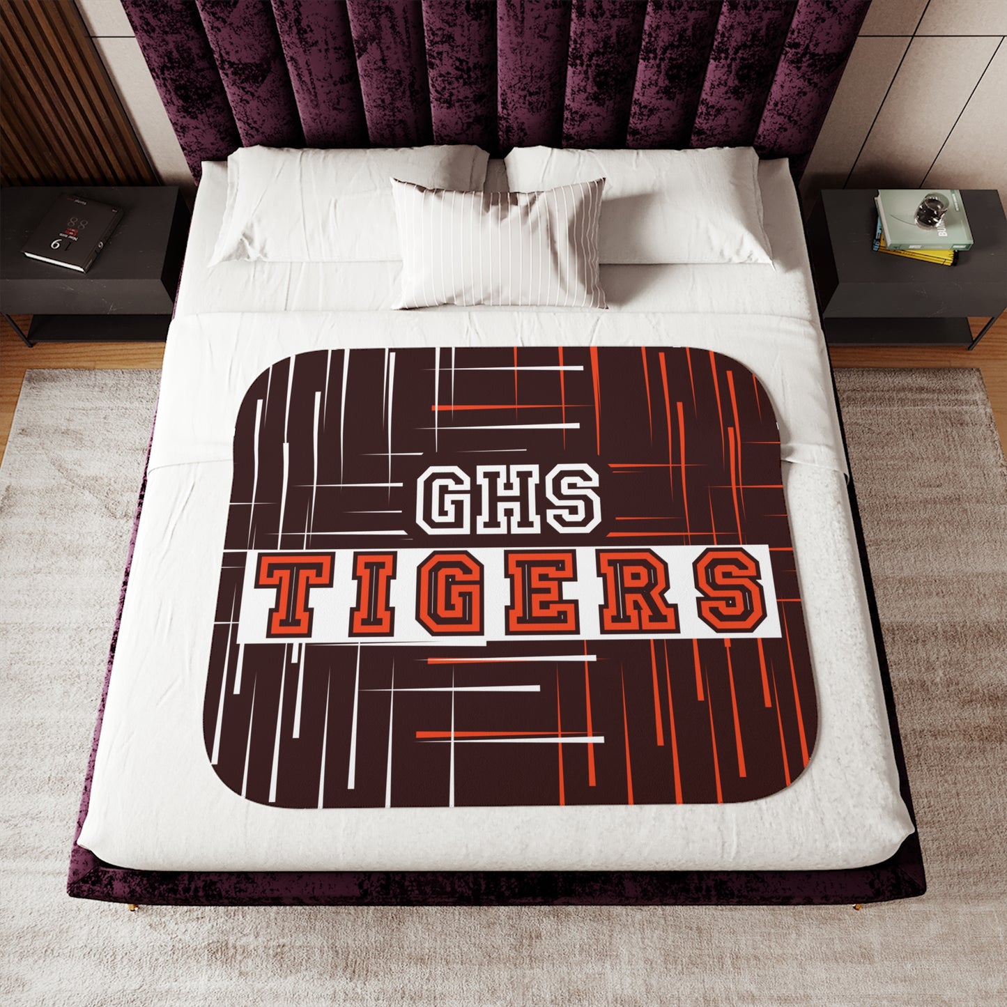 GHS Tigers Lines Velveteen Plush Blanket