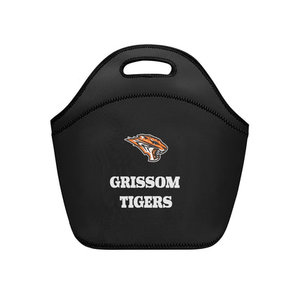 Grissom Tigers Logo and Text Printed + Embroidered Neoprene Lunch Bag