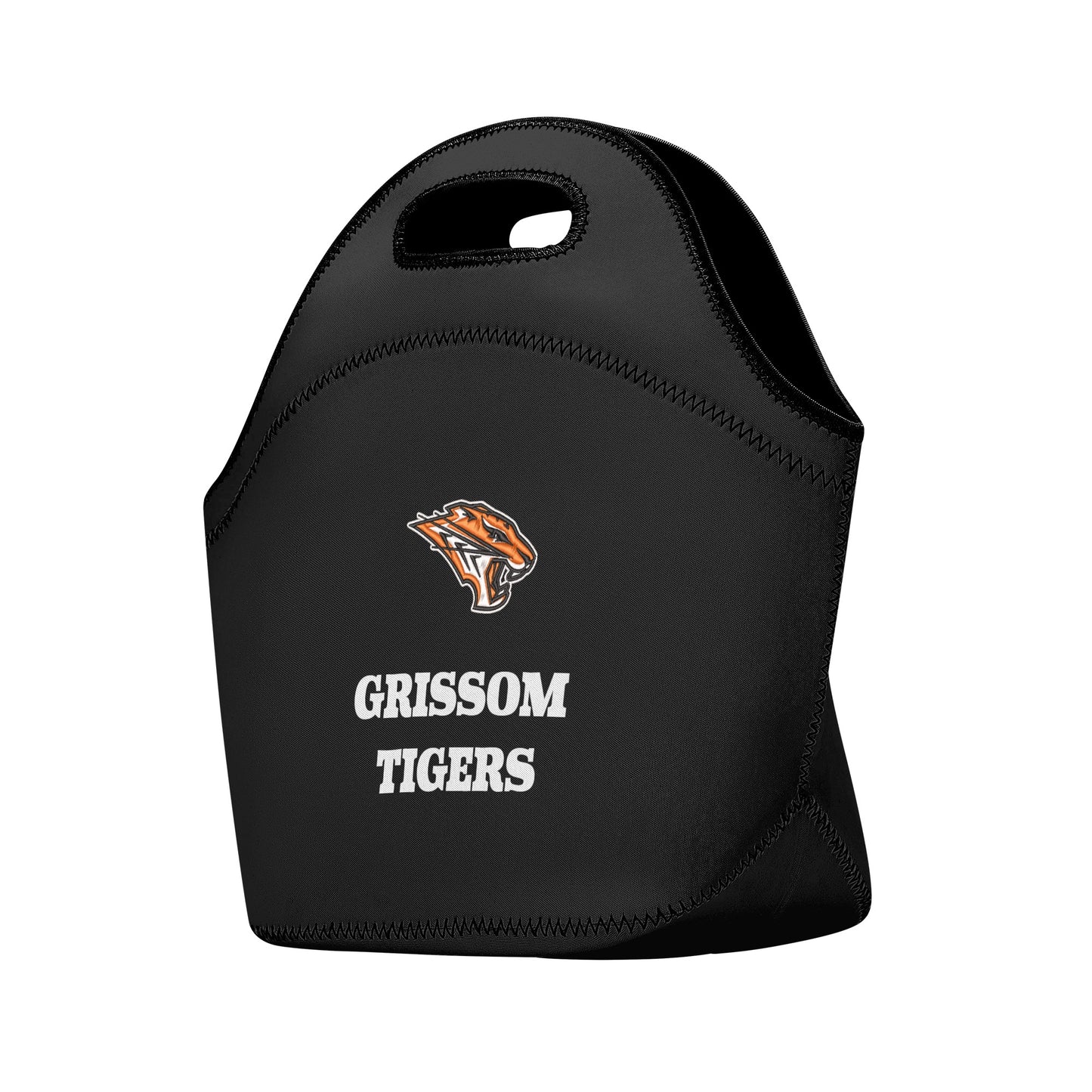 Grissom Tigers Logo and Text Printed + Embroidered Neoprene Lunch Bag