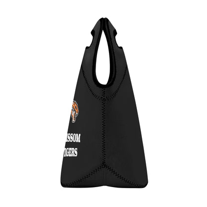 Grissom Tigers Logo and Text Printed + Embroidered Neoprene Lunch Bag