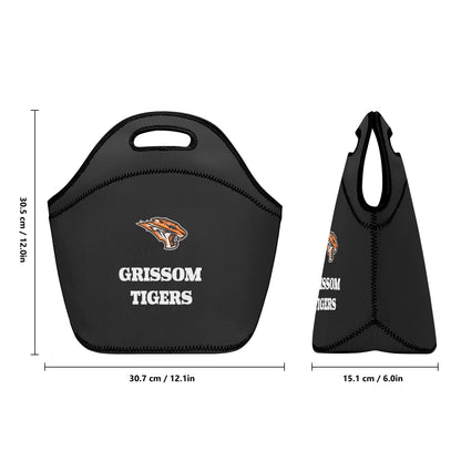 Grissom Tigers Logo and Text Printed + Embroidered Neoprene Lunch Bag