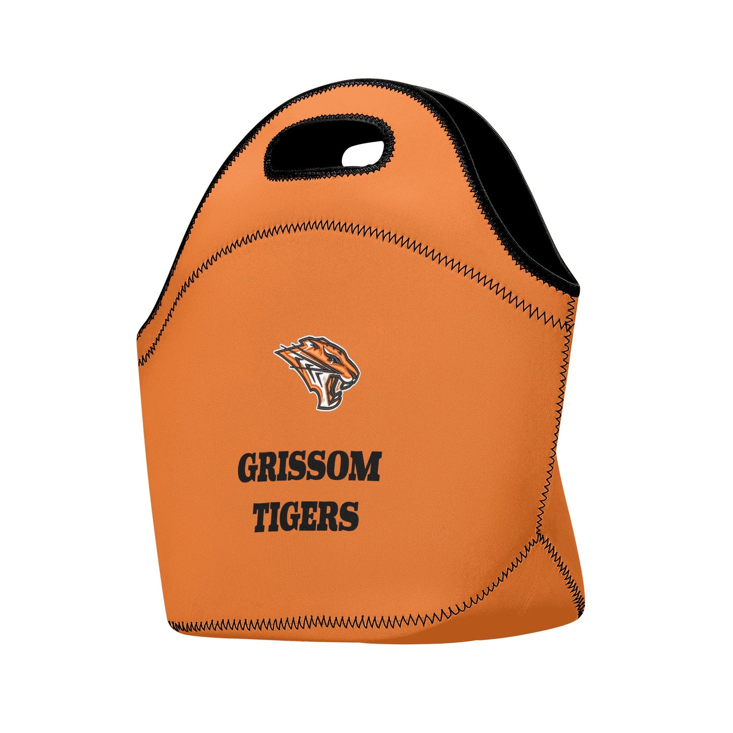 Grissom Tigers Logo and Text Printed + Embroidered Neoprene Lunch Bag