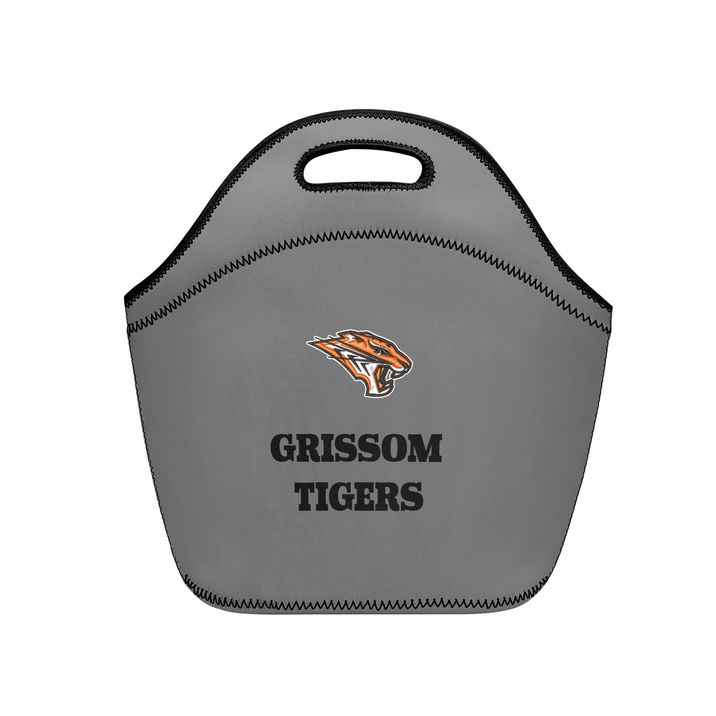 Grissom Tigers Logo and Text Printed + Embroidered Neoprene Lunch Bag